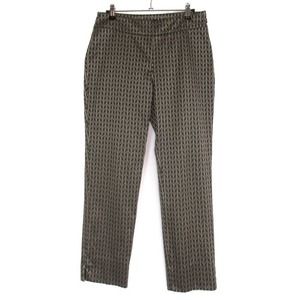 NIC+ZOE Geometric Printed Ankle Pants Brown Bronze Flat Front Women’s Size 4